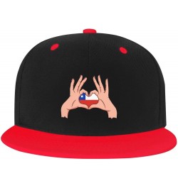 Holding Love in Your Hands Flag of Chile Baseball Cap for Men Women Snapback Hat Adjustable Flat Bill Hats Red $13.35 Basebal...