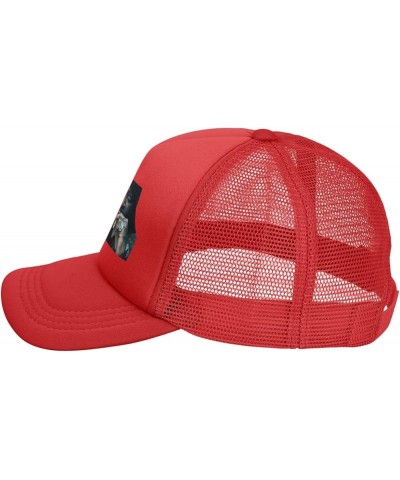 Rick Music and Ross Baseball Cap Mesh Adjustable Trucker Hat Unisex Sport Breathable Sun Cap Black Red $7.30 Baseball Caps