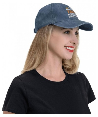 I Wish I was Full of Tacos Instead of Emotions Retro Baseball Cap for Women Men Baseball Hat Golf Dad Hats Navy Blue $11.39 B...