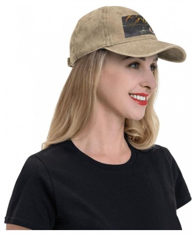 Natti Music Natasha Baseball Cap Vintage Washed Denim Hat Adjustable Unisex Basic Print Sport Outdoor Cap Black Natural $10.3...