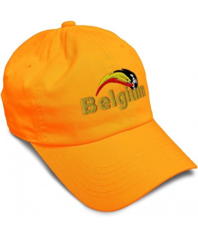 Soft Baseball Cap Belgium Soccer World Cup Cotton Dad Hats for Men & Women Orange $11.20 Baseball Caps