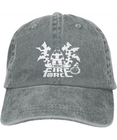 Fire Anime Force Hat Cap Fashion Pattern Printed Adjustable Baseball Caps Washed Denim Trucker Hat Casquette Black Gray $9.72...