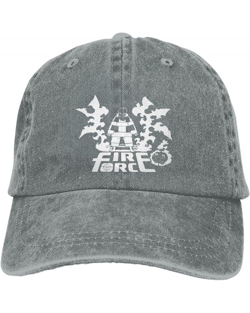 Fire Anime Force Hat Cap Fashion Pattern Printed Adjustable Baseball Caps Washed Denim Trucker Hat Casquette Black Gray $9.72...