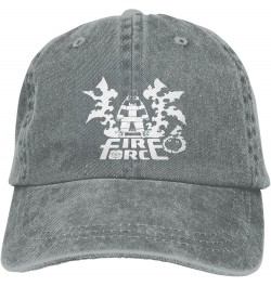 Fire Anime Force Hat Cap Fashion Pattern Printed Adjustable Baseball Caps Washed Denim Trucker Hat Casquette Black Gray $9.72...