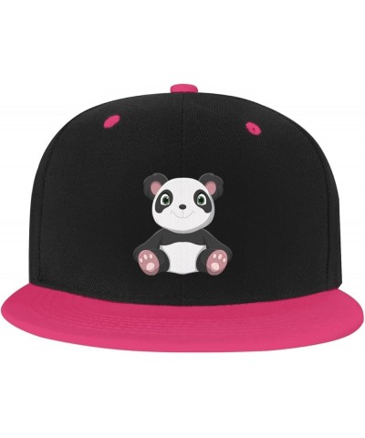 Cute Panda Baseball Cap for Men Women Snapback Hat Adjustable Flat Bill Hats Pink $13.84 Baseball Caps