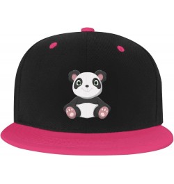 Cute Panda Baseball Cap for Men Women Snapback Hat Adjustable Flat Bill Hats Pink $13.84 Baseball Caps