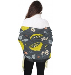 Scarves for Women Vintage Lemon Citrus Fruit Scarf Soft Shawl Wrap Winter Scarf with Tassels $12.74 Scarves