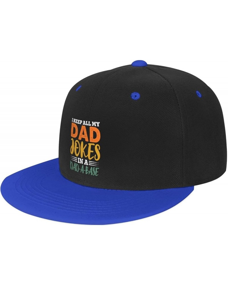 I Keep All My Dad Jokes in A Dad A Base Baseball Cap for Men Women Snapback Hat Adjustable Flat Bill Hats Blue $14.58 Basebal...