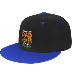 I Keep All My Dad Jokes in A Dad A Base Baseball Cap for Men Women Snapback Hat Adjustable Flat Bill Hats Blue $14.58 Basebal...