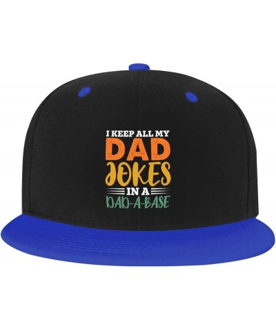 I Keep All My Dad Jokes in A Dad A Base Baseball Cap for Men Women Snapback Hat Adjustable Flat Bill Hats Blue $14.58 Basebal...