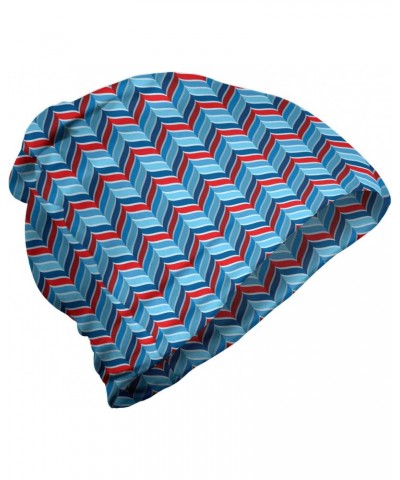 Unisex Beanie, 3D Style Blue Herringbone, Hiking Outdoors $12.40 Skullies & Beanies