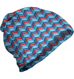 Unisex Beanie, 3D Style Blue Herringbone, Hiking Outdoors $12.40 Skullies & Beanies