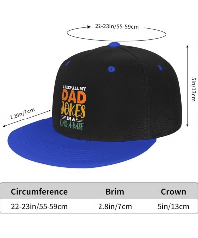 I Keep All My Dad Jokes in A Dad A Base Baseball Cap for Men Women Snapback Hat Adjustable Flat Bill Hats Blue $14.58 Basebal...