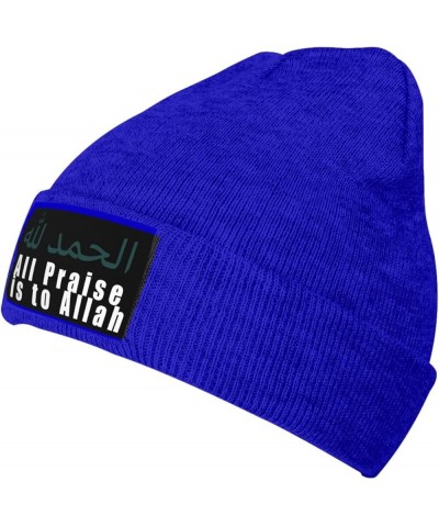 All Praise is to Allah Knit Skull Cap Warm Winter Beanie Hat Fashion Ski Hat for Women Blue $9.85 Skullies & Beanies