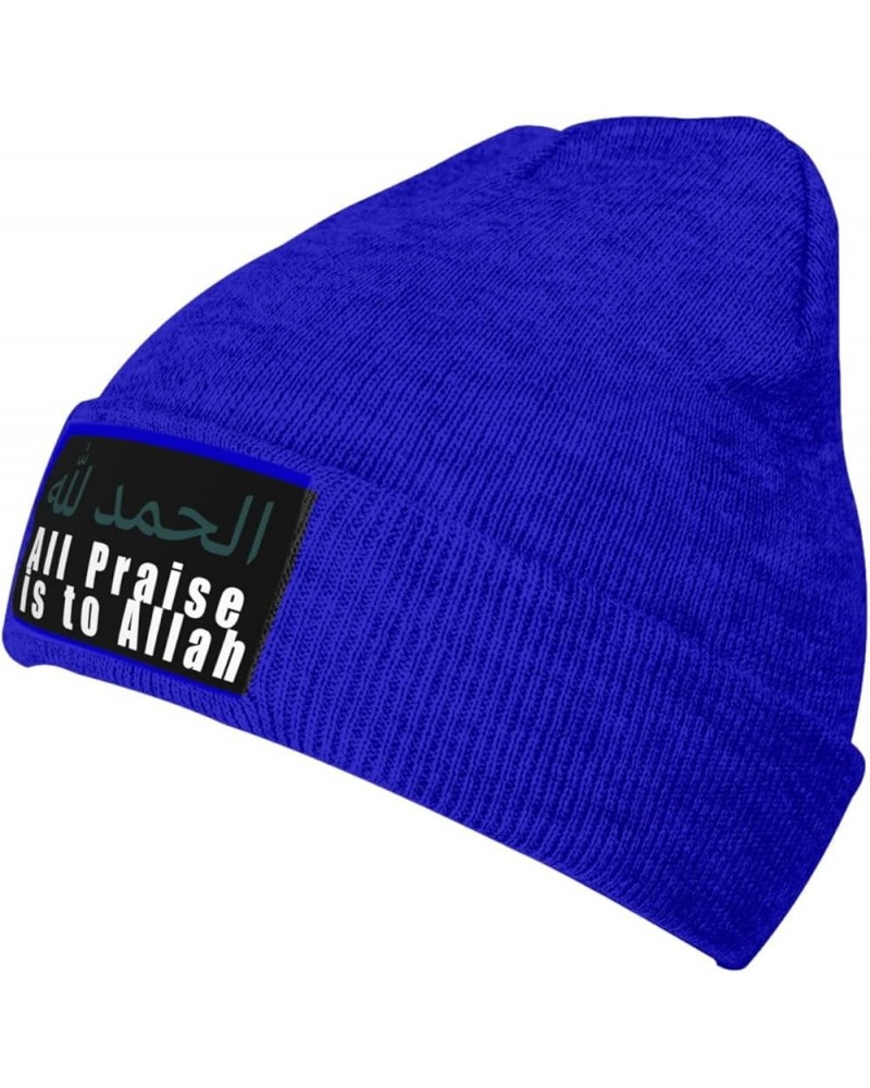 All Praise is to Allah Knit Skull Cap Warm Winter Beanie Hat Fashion Ski Hat for Women Blue $9.85 Skullies & Beanies