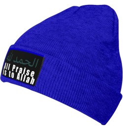 All Praise is to Allah Knit Skull Cap Warm Winter Beanie Hat Fashion Ski Hat for Women Blue $9.85 Skullies & Beanies