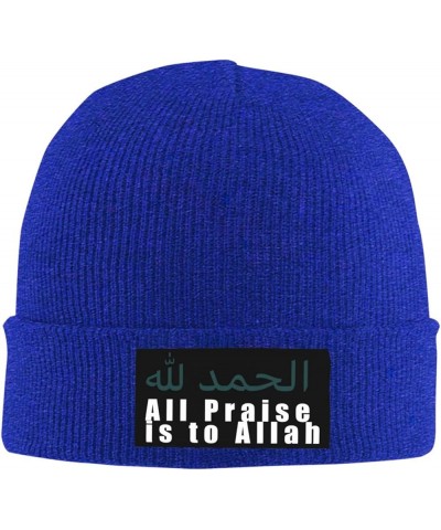 All Praise is to Allah Knit Skull Cap Warm Winter Beanie Hat Fashion Ski Hat for Women Blue $9.85 Skullies & Beanies