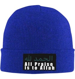 All Praise is to Allah Knit Skull Cap Warm Winter Beanie Hat Fashion Ski Hat for Women Blue $9.85 Skullies & Beanies