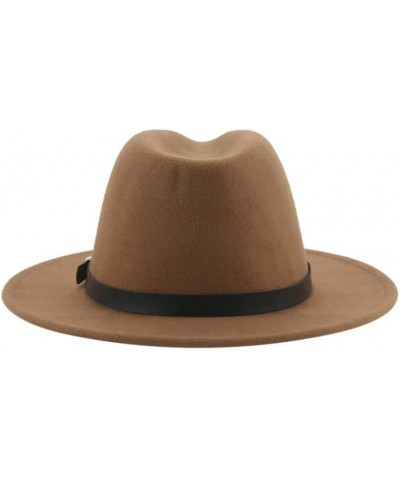 Hats for Women Fedora Hat Men Caps Solid Casual Dress Formal Vintage Wide Brim 62Cm Sombreros Sombreros Blue $15.85 Fedoras