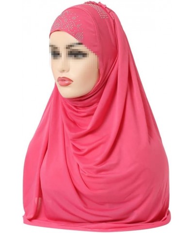 Women Fashion Muslim Hijab Islamic Scarf Shawl Headscarf Hat Pull On Wrap Ramadan Hijab Navy Blue $14.91 Scarves