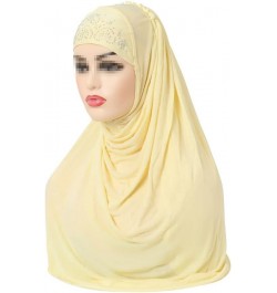 Women Fashion Muslim Hijab Islamic Scarf Shawl Headscarf Hat Pull On Wrap Ramadan Hijab Navy Blue $14.91 Scarves