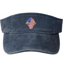 Hand Tear Flag of The United States Sun Visor Hats for Women Men Sun Hat Vintage Golf Hat Adjustable Baseball Cap Navy Blue $...