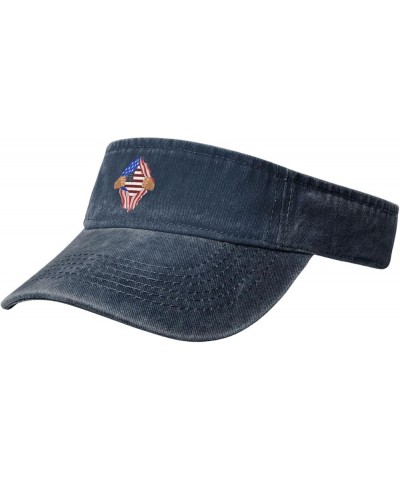 Hand Tear Flag of The United States Sun Visor Hats for Women Men Sun Hat Vintage Golf Hat Adjustable Baseball Cap Navy Blue $...