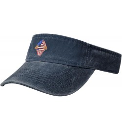 Hand Tear Flag of The United States Sun Visor Hats for Women Men Sun Hat Vintage Golf Hat Adjustable Baseball Cap Navy Blue $...