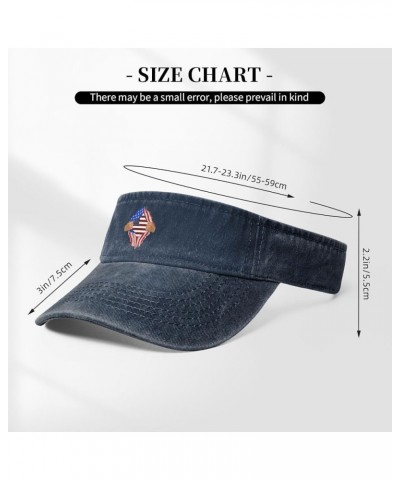 Hand Tear Flag of The United States Sun Visor Hats for Women Men Sun Hat Vintage Golf Hat Adjustable Baseball Cap Navy Blue $...