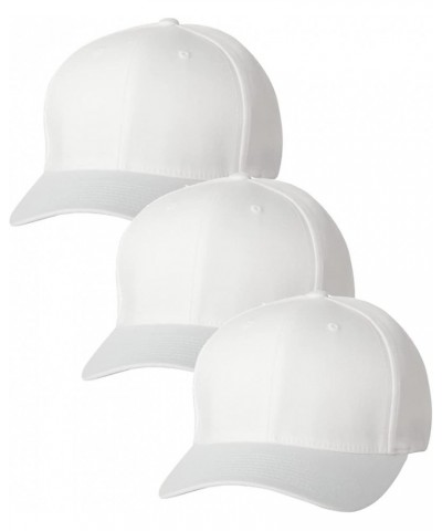 Men's Athletic Baseball Fitted Cap White (3pck) $13.82 Baseball Caps