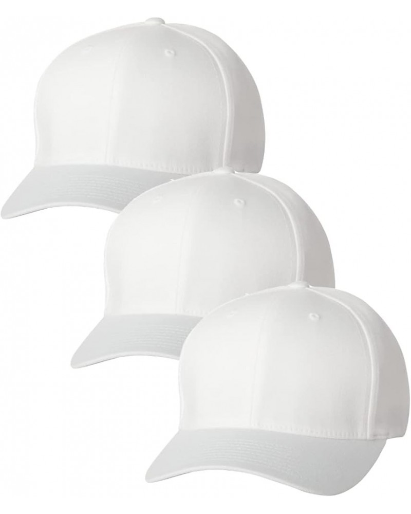 Men's Athletic Baseball Fitted Cap White (3pck) $13.82 Baseball Caps