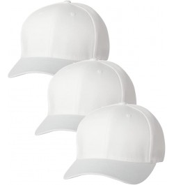 Men's Athletic Baseball Fitted Cap White (3pck) $13.82 Baseball Caps