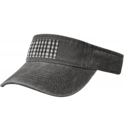 Black and White Plaid Adult Sunscreen Hat, Summer Sunshade with an Open Top Design,Golf Visors for Men,Fishing-Hats Deep Heat...