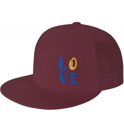 Snapback Baseball Cap Love Down Syndrome Awareness for Men Women Dark Red $10.49 Baseball Caps