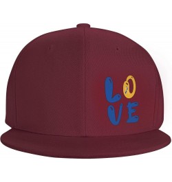 Snapback Baseball Cap Love Down Syndrome Awareness for Men Women Dark Red $10.49 Baseball Caps