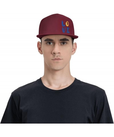 Snapback Baseball Cap Love Down Syndrome Awareness for Men Women Dark Red $10.49 Baseball Caps