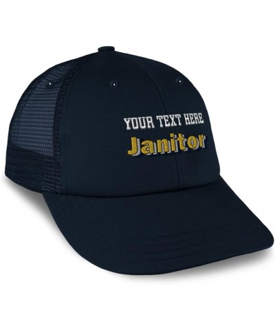 Custom Custom Trucker Hat Baseball Cap Janitor Clean Cotton Task Dad Hats for Men & Women Navy Personalized Text Here $13.80 ...