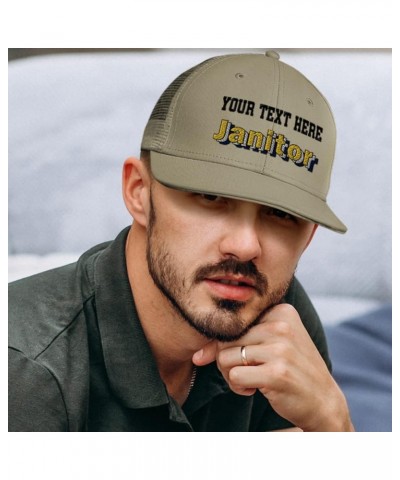 Custom Custom Trucker Hat Baseball Cap Janitor Clean Cotton Task Dad Hats for Men & Women Navy Personalized Text Here $13.80 ...