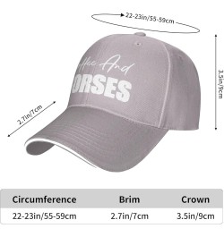 Coffee and Horses Men's Baseball Cap Vintage Snapback Cap Adjustable Gray $10.82 Baseball Caps