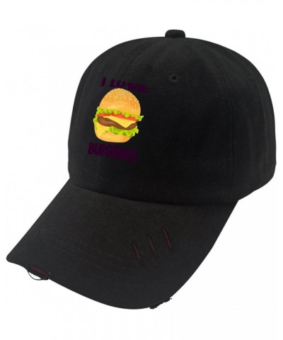 Hats for Women Fashionable Hamburger Lids Hat for Women Sports Cap Breathable in Crust We Trust Sun Cap Allblack $8.39 Visors