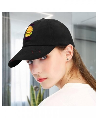 Hats for Women Fashionable Hamburger Lids Hat for Women Sports Cap Breathable in Crust We Trust Sun Cap Allblack $8.39 Visors