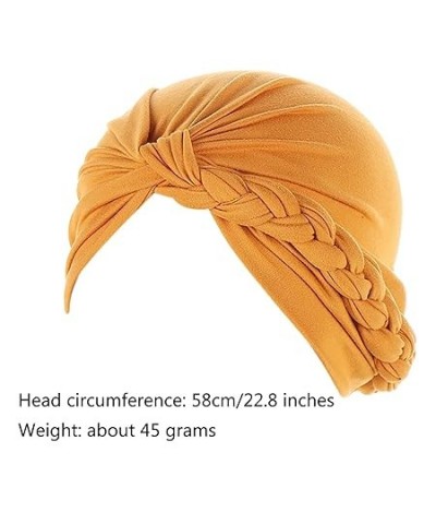 Teen Girls Derbies Head Hat Cap Ethnic Bohemian Cover Wrap Turban Ladies Multicolor Braid Hijab Hat Solid Muslim Hat (Black, ...