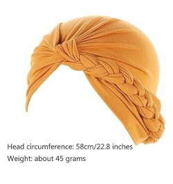 Teen Girls Derbies Head Hat Cap Ethnic Bohemian Cover Wrap Turban Ladies Multicolor Braid Hijab Hat Solid Muslim Hat (Black, ...