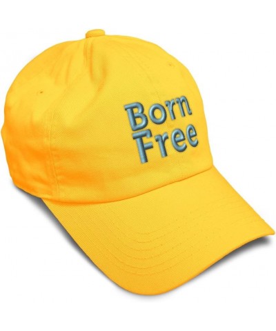 Soft Baseball Cap Born Free Cotton Dad Hats for Men & Women Golden Yellow $15.07 Baseball Caps