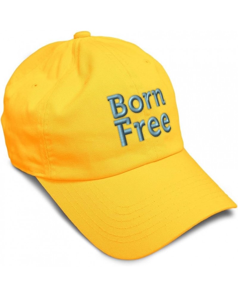 Soft Baseball Cap Born Free Cotton Dad Hats for Men & Women Golden Yellow $15.07 Baseball Caps