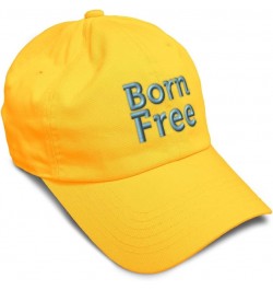 Soft Baseball Cap Born Free Cotton Dad Hats for Men & Women Golden Yellow $15.07 Baseball Caps