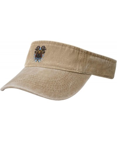 Overpowering Armor Cat Sun Visor Hats for Women Men Sun Hat Vintage Golf Hat Adjustable Baseball Cap Natural $10.89 Visors