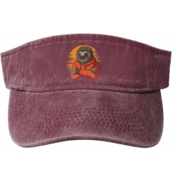 Stylish Sloth Sun Hat Sun Visor Hats for Women Men Baseball Cap Golf Hats Red $13.73 Visors