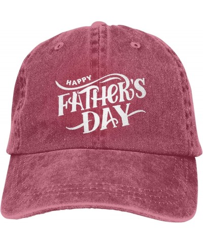 Happy Father's Day Cowboy Hat Adjustable Classic Vintage Baseball Cap for Men Women Black Red $14.27 Cowboy Hats