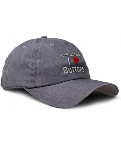 Custom Soft Washed Baseball Cap I (Love) Buttons Red Heart Hobbies Lovers Cotton Grey Personalized Text Here $16.81 Baseball ...